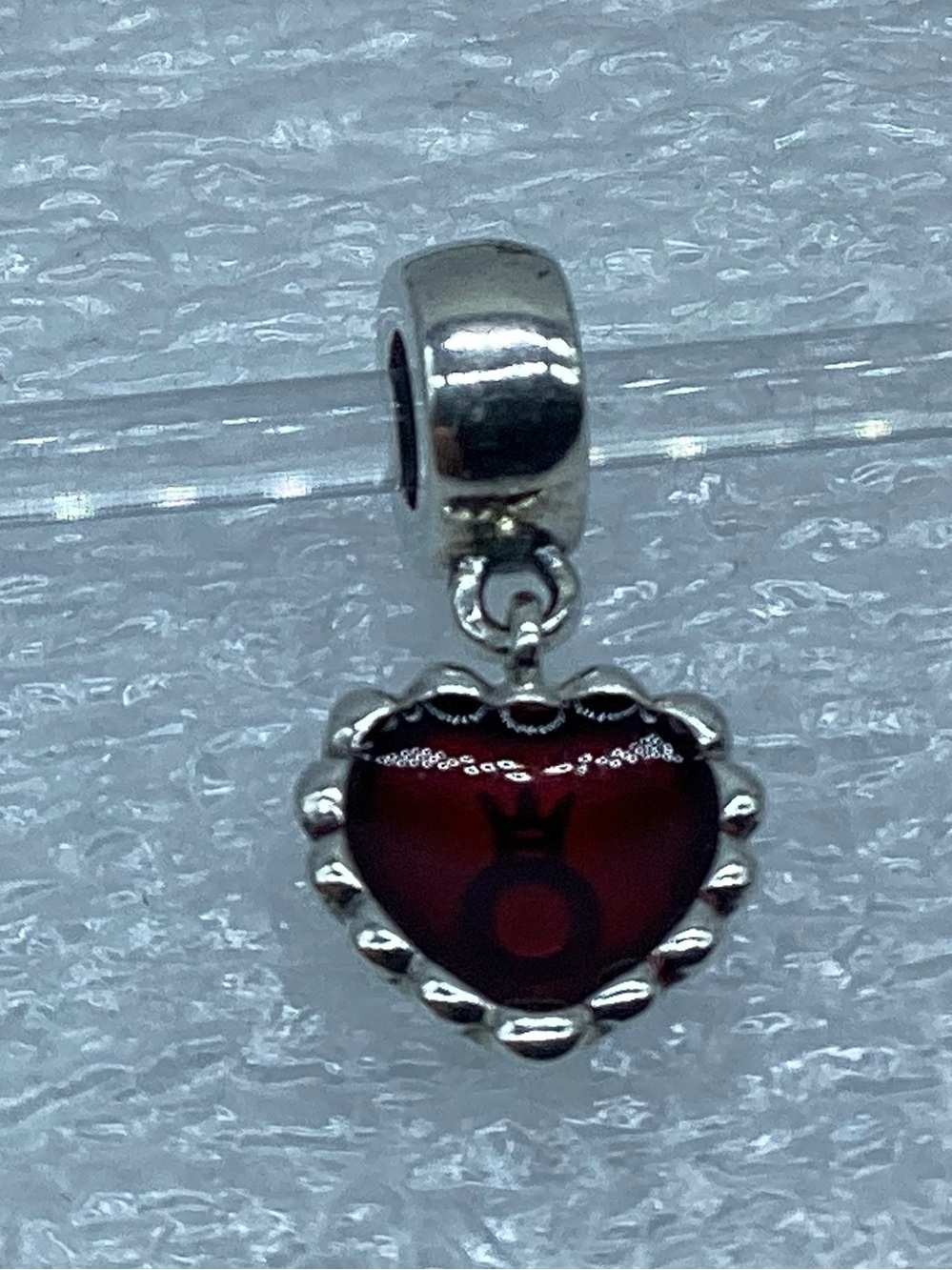 Pandora, “Forever Red Mini Dangling Heart” Logo Emblem S925 Charm Pendant A65-8
